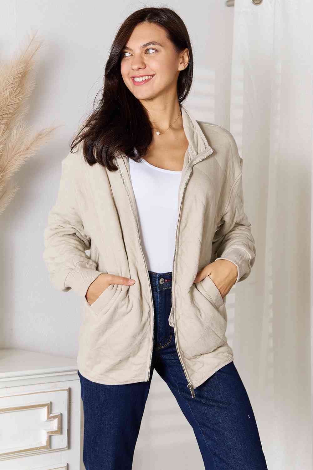 Heimish Zip-Up Jacket with Pockets
