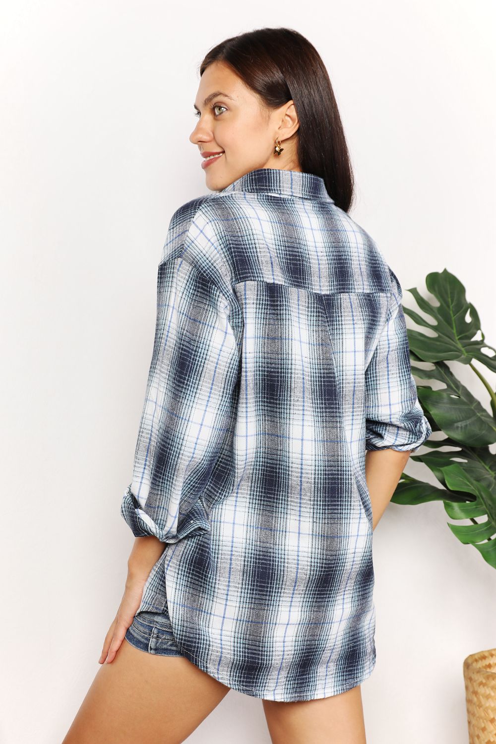 Double Take Plaid Dropped Shoulder Shirt - 2 Color Options!
