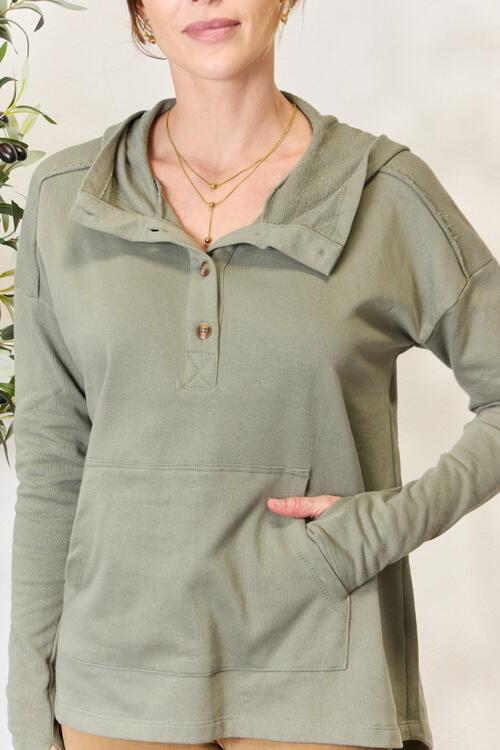 For the Love of Olive Half Button Hoodie