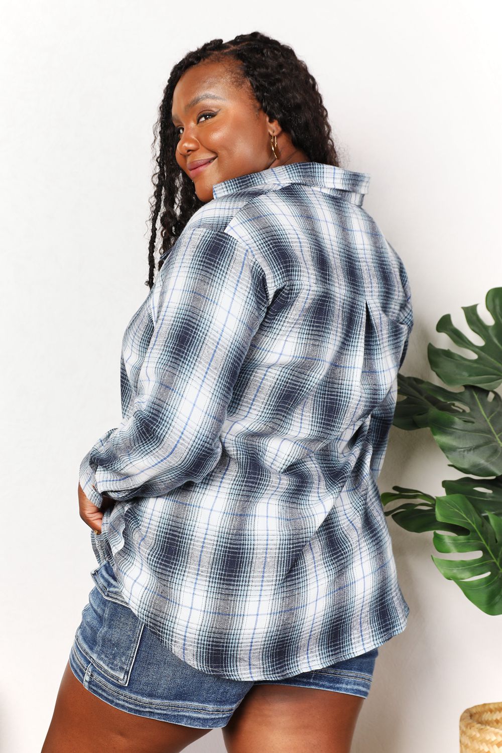 Double Take Plaid Dropped Shoulder Shirt - 2 Color Options!