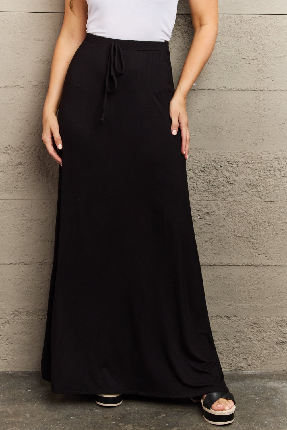 Culture Code For The Day Flare Maxi Skirt in Black
