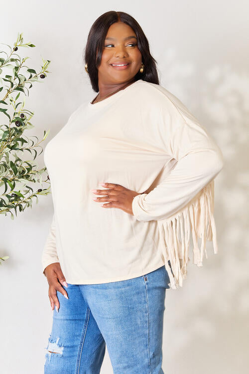 Celeste Fringe Detail Long Sleeve Blouse