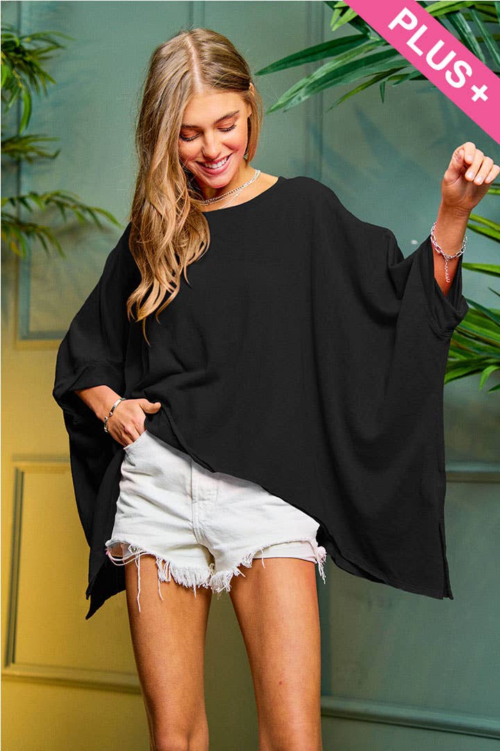 Solid Round Neck Loose Top