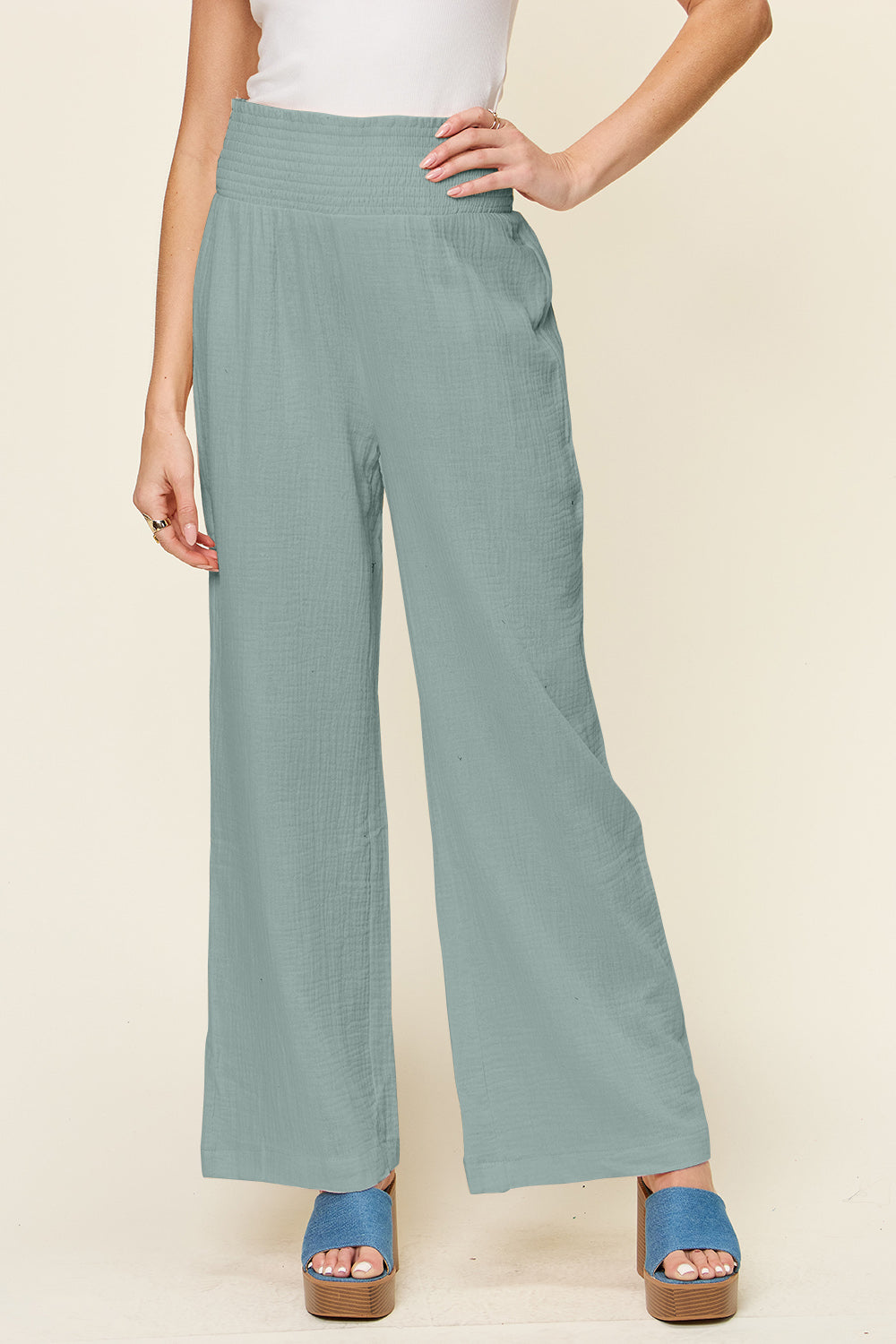 Summer Lovin' Smocked Waist Wide Leg Pants - 4 Colors!