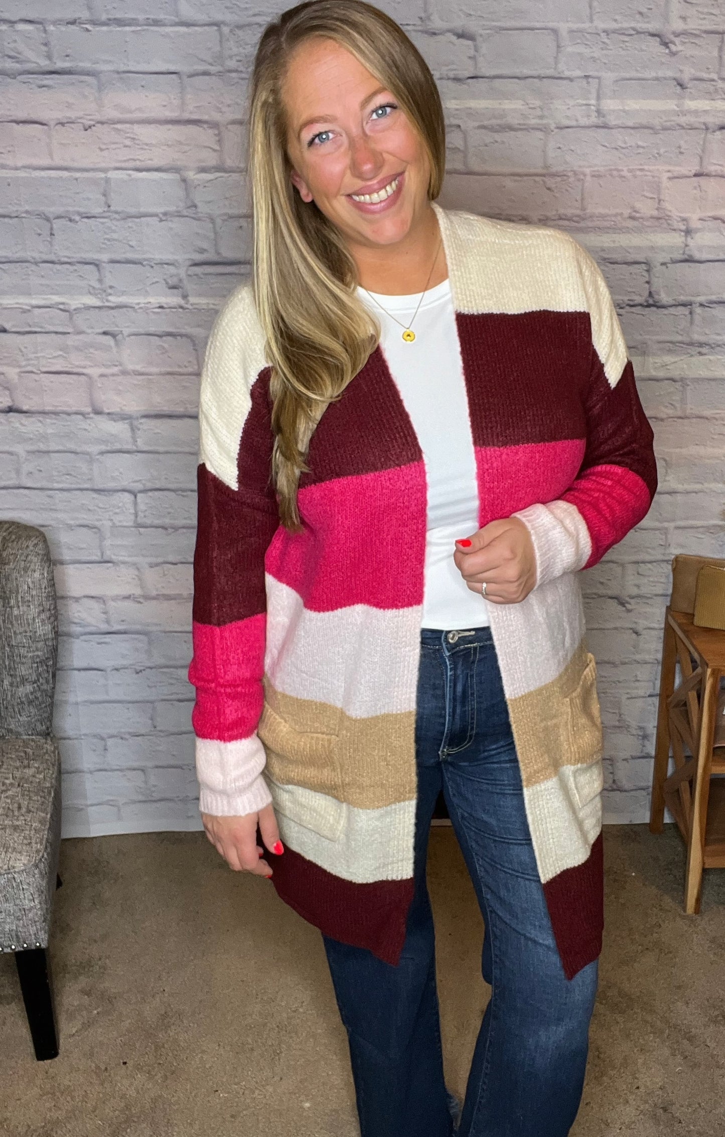 Open Front Colorblock Cardi - 4 Color Options!