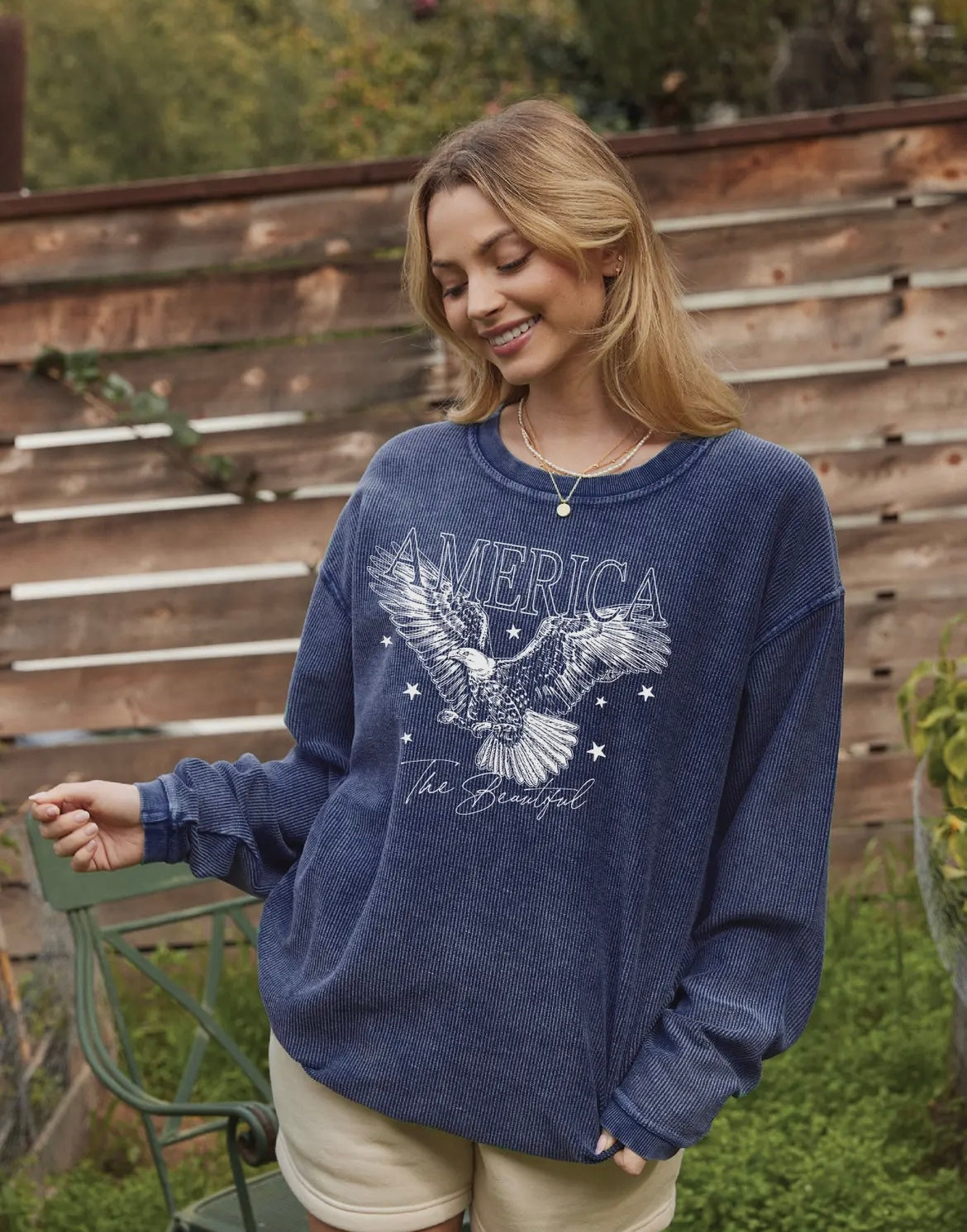 America the Beautiful Thermal Vintage Pullover by Oat Collective