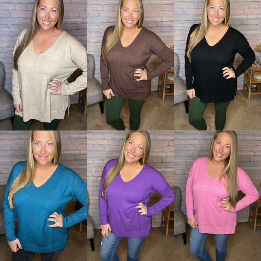 Just add Denim Sweater - New Colors Added - BEST SELLER!