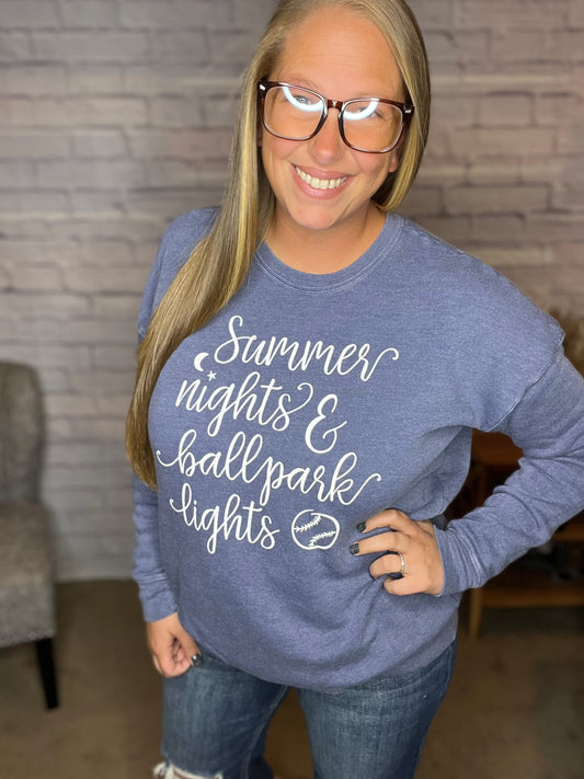 Summer Nights and Ballpark Mineral Graphic Sweatshirt by Oat Collective