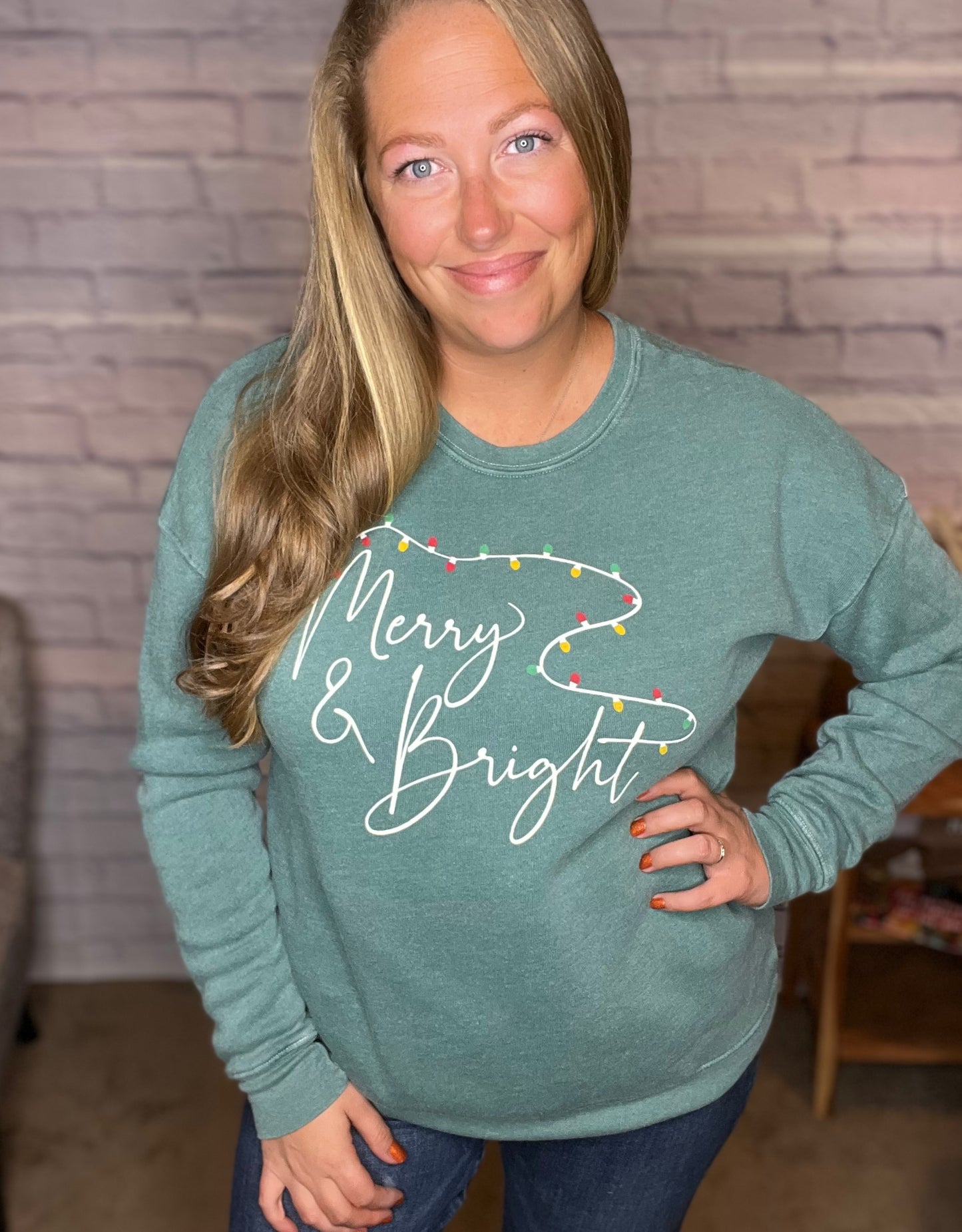 Merry & Bright Graphic Sweatshirt by Oat Collective