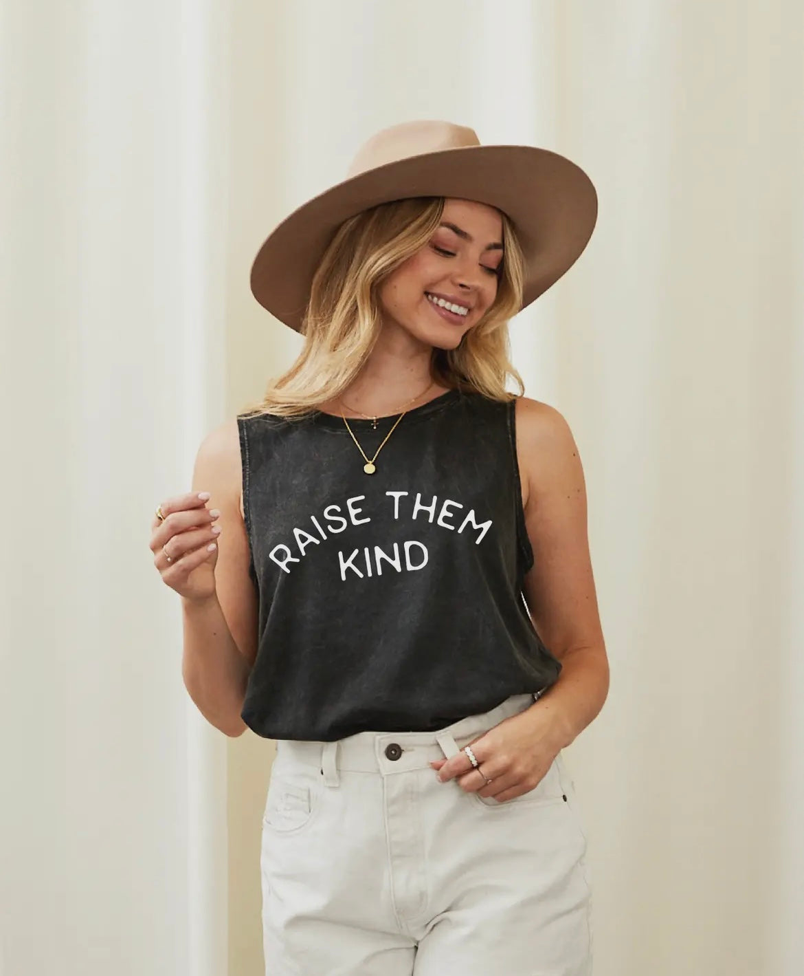 Raise Them Kind Mineral Graphic Tank by Oat Collective
