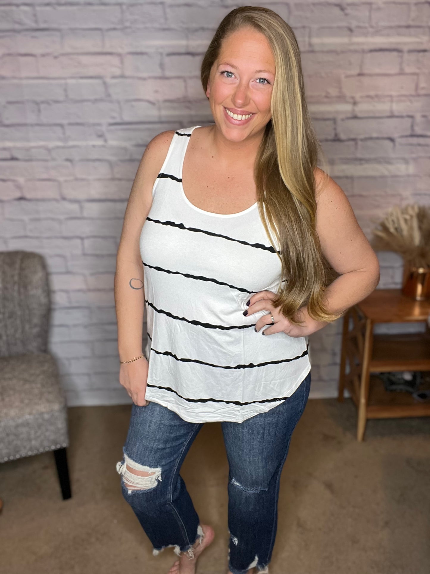 Striped Sleeveless Top - 4 Color Options!