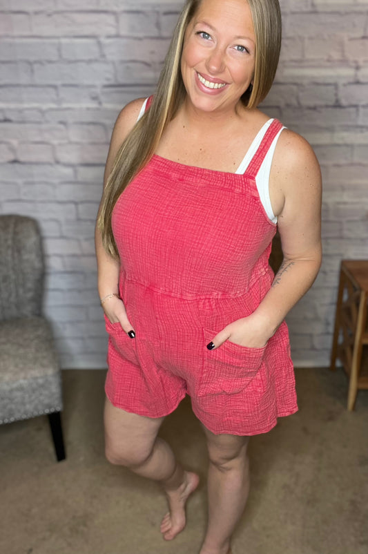 Washed Gauze Romper