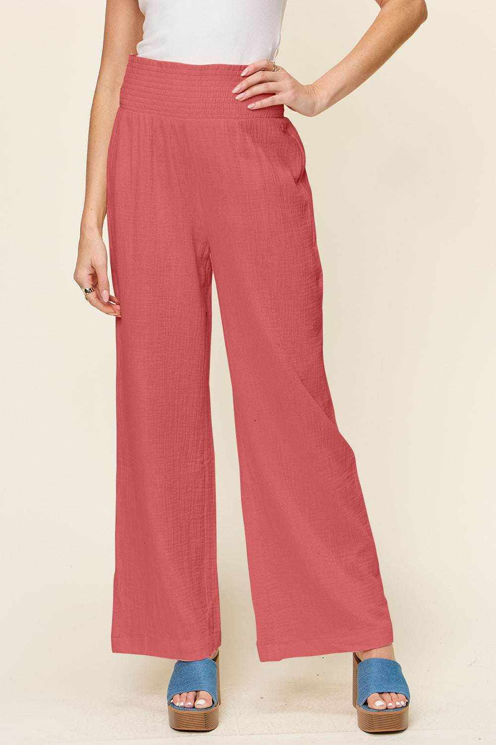 Summer Lovin' Smocked Waist Wide Leg Pants - 4 Colors!