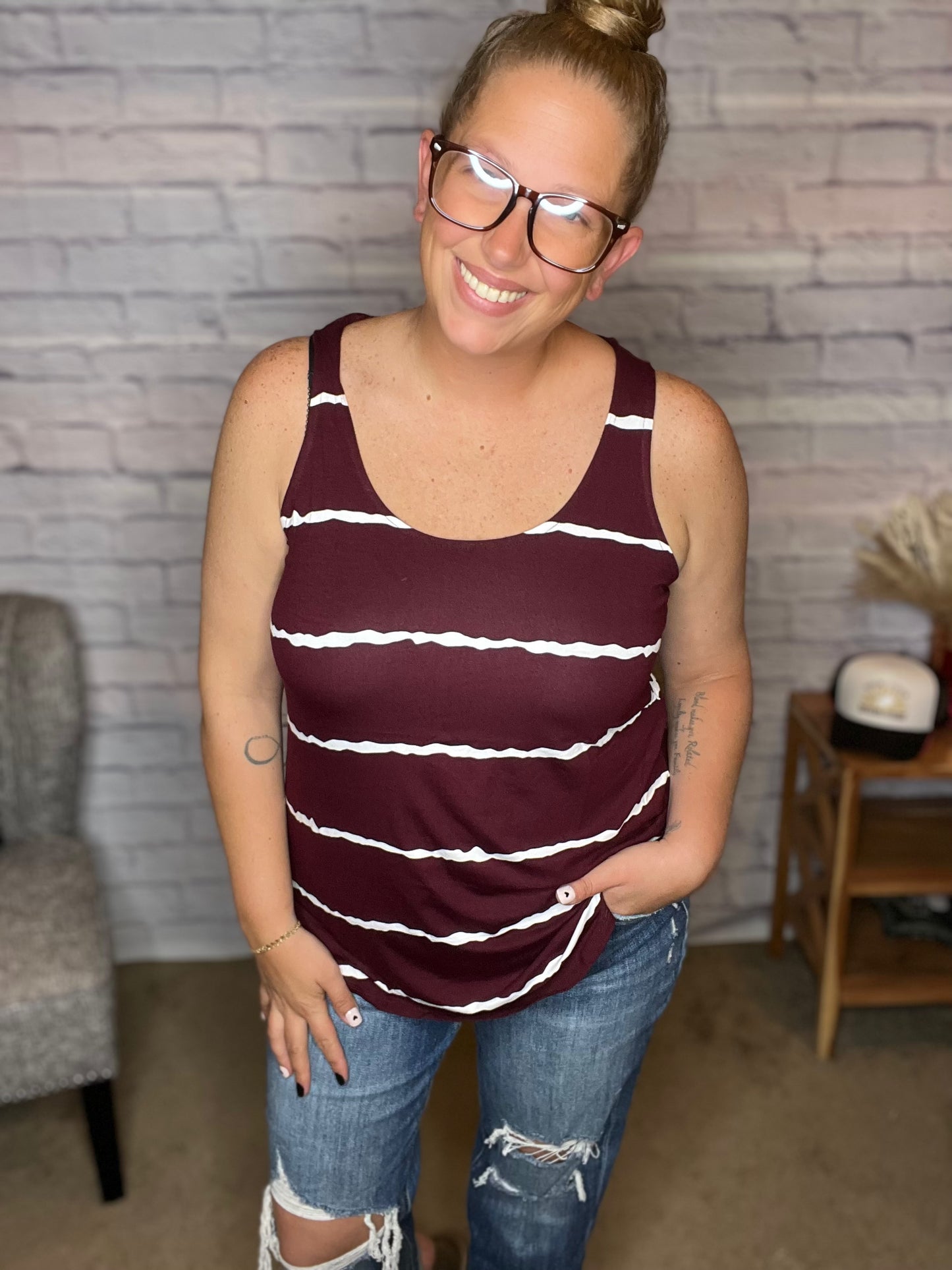 Striped Sleeveless Top - 4 Color Options!