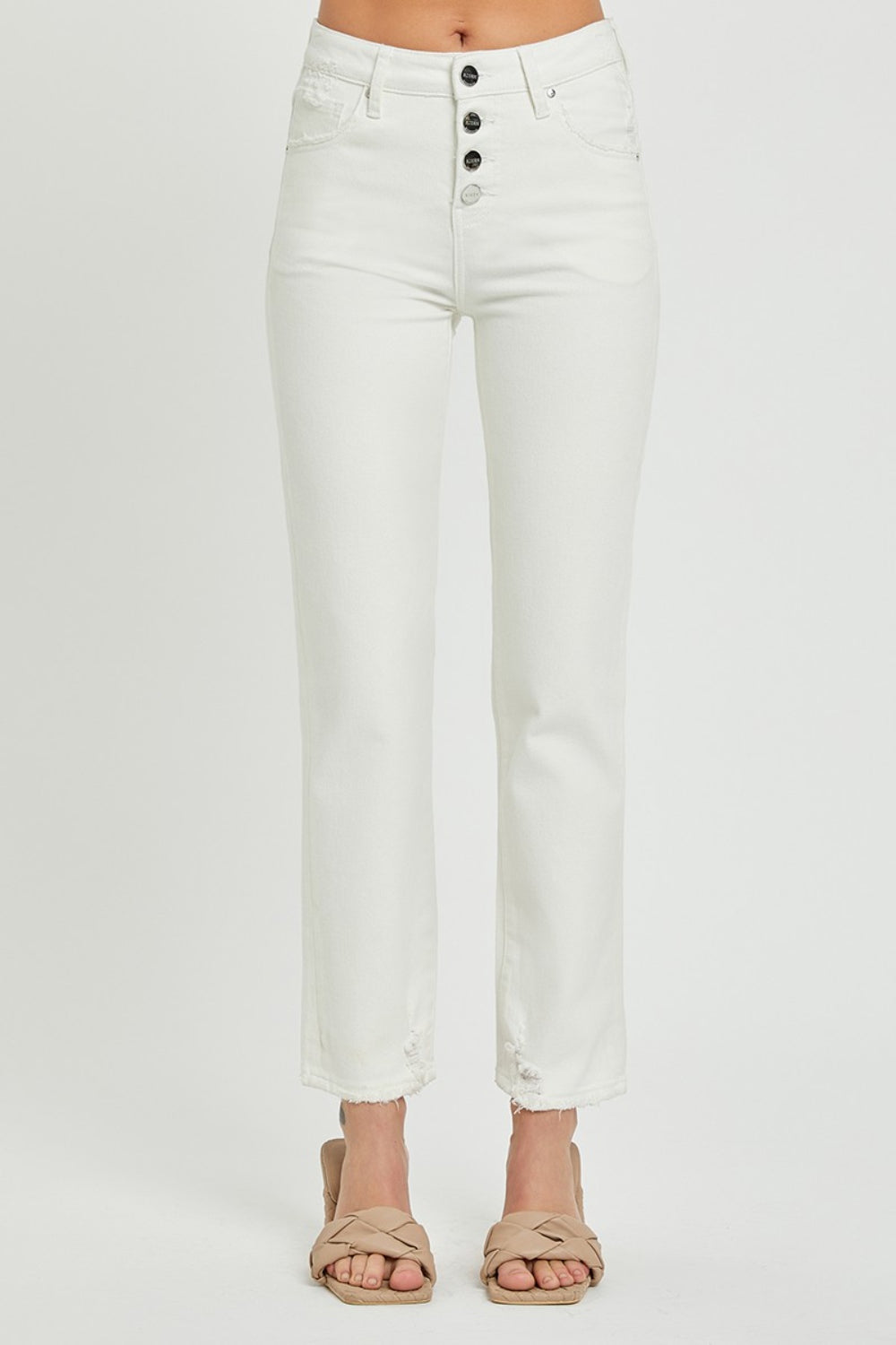 Risen Ankle White Denim