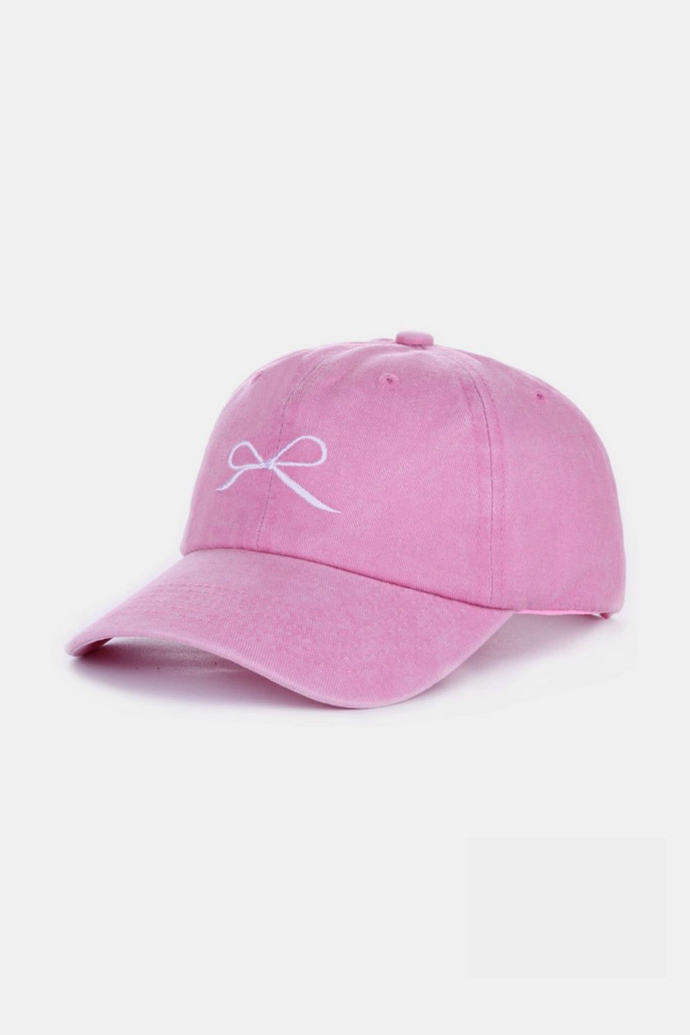 Bow Embroidered Washed Cotton Caps - Multiple Colors!