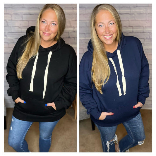 Oversized Hoodie Longline Sweatshirt - 2 Color Options!