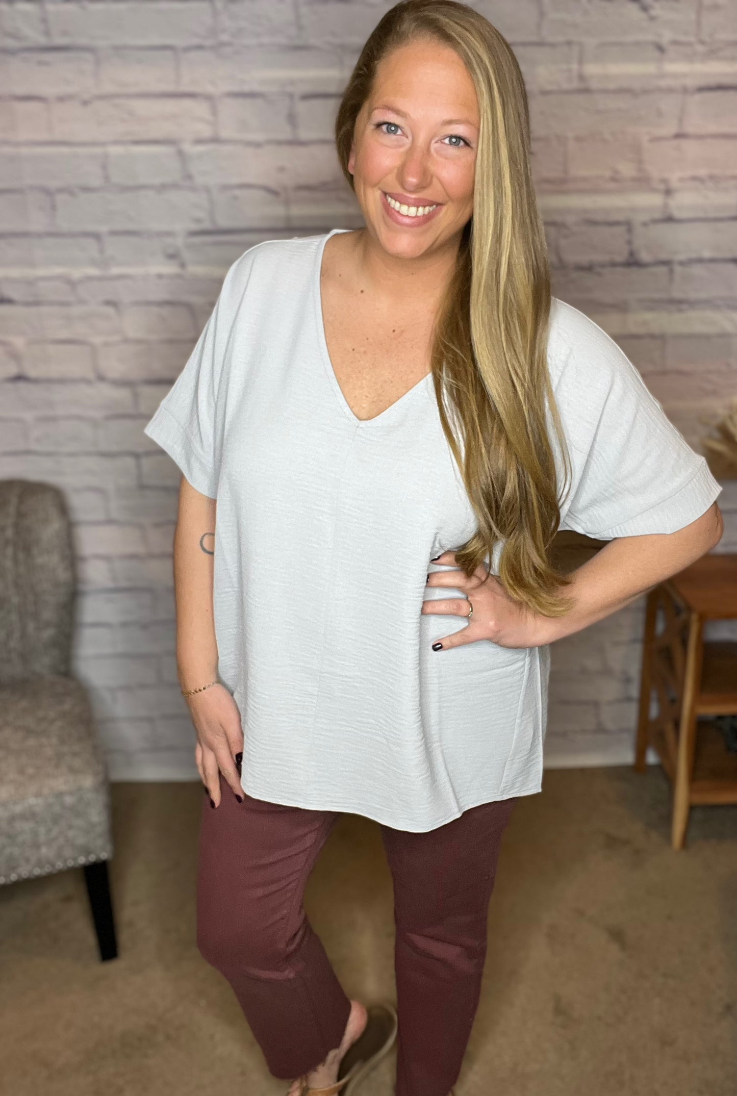 Woven Airflow V-Neck Dolman Sleeve Top - 3 Colors!