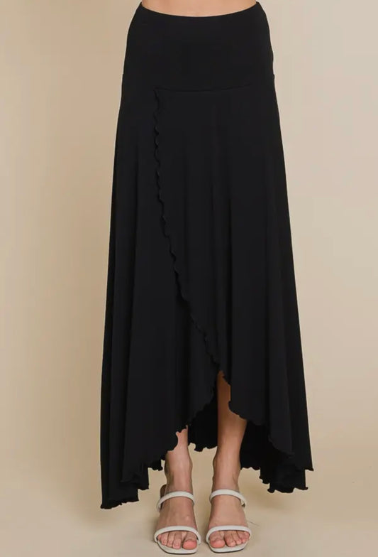 High/Low Flare Maxi Skirt