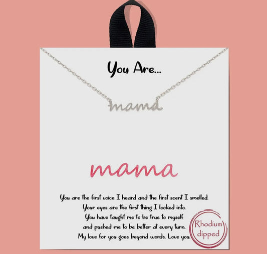 Mama Script Necklace - Silver or Gold!