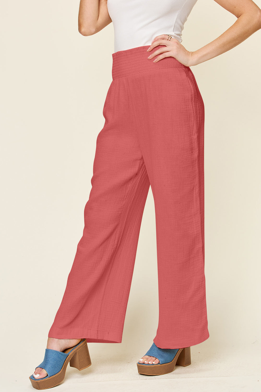 Summer Lovin' Smocked Waist Wide Leg Pants - 4 Colors!