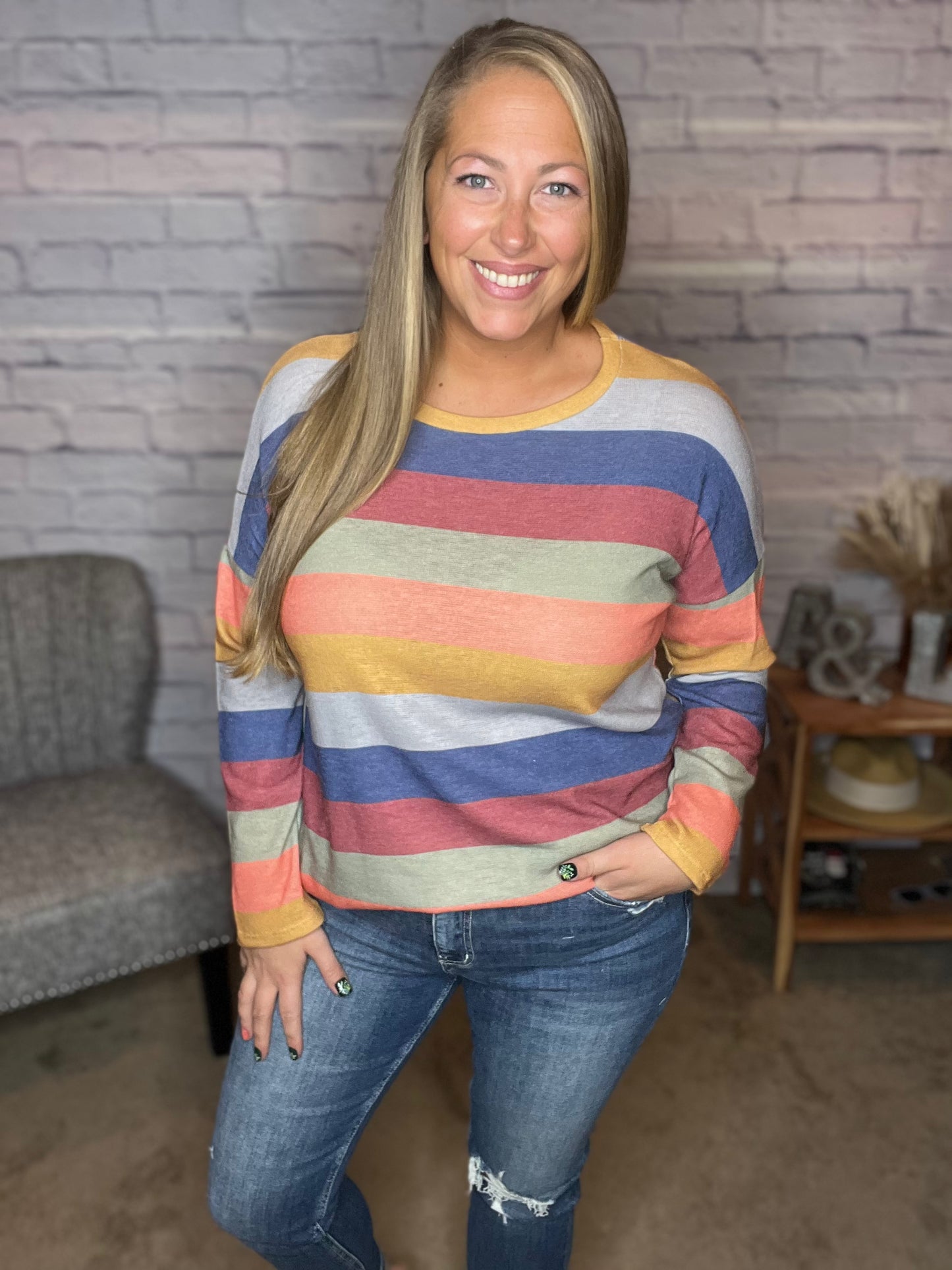 All about the Stripes Long Sleeve Top