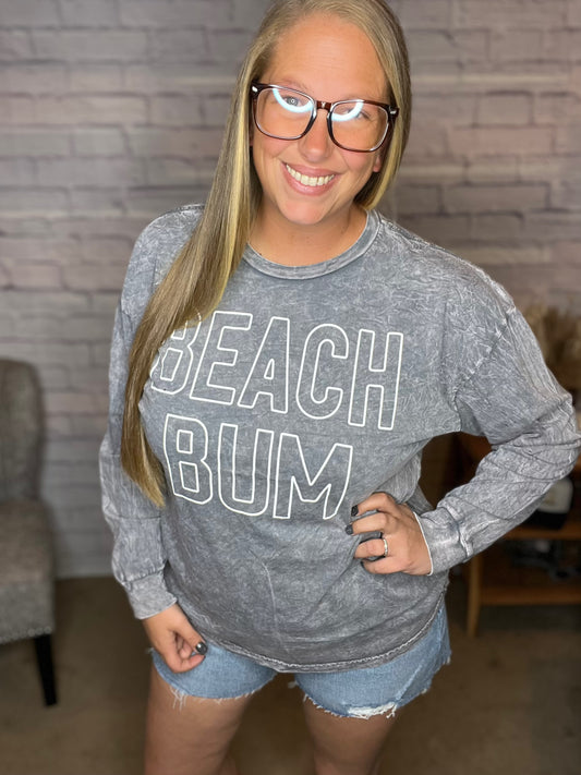 Beach Bum Mineral Washed Long Sleeve Graphic by Oat Collective