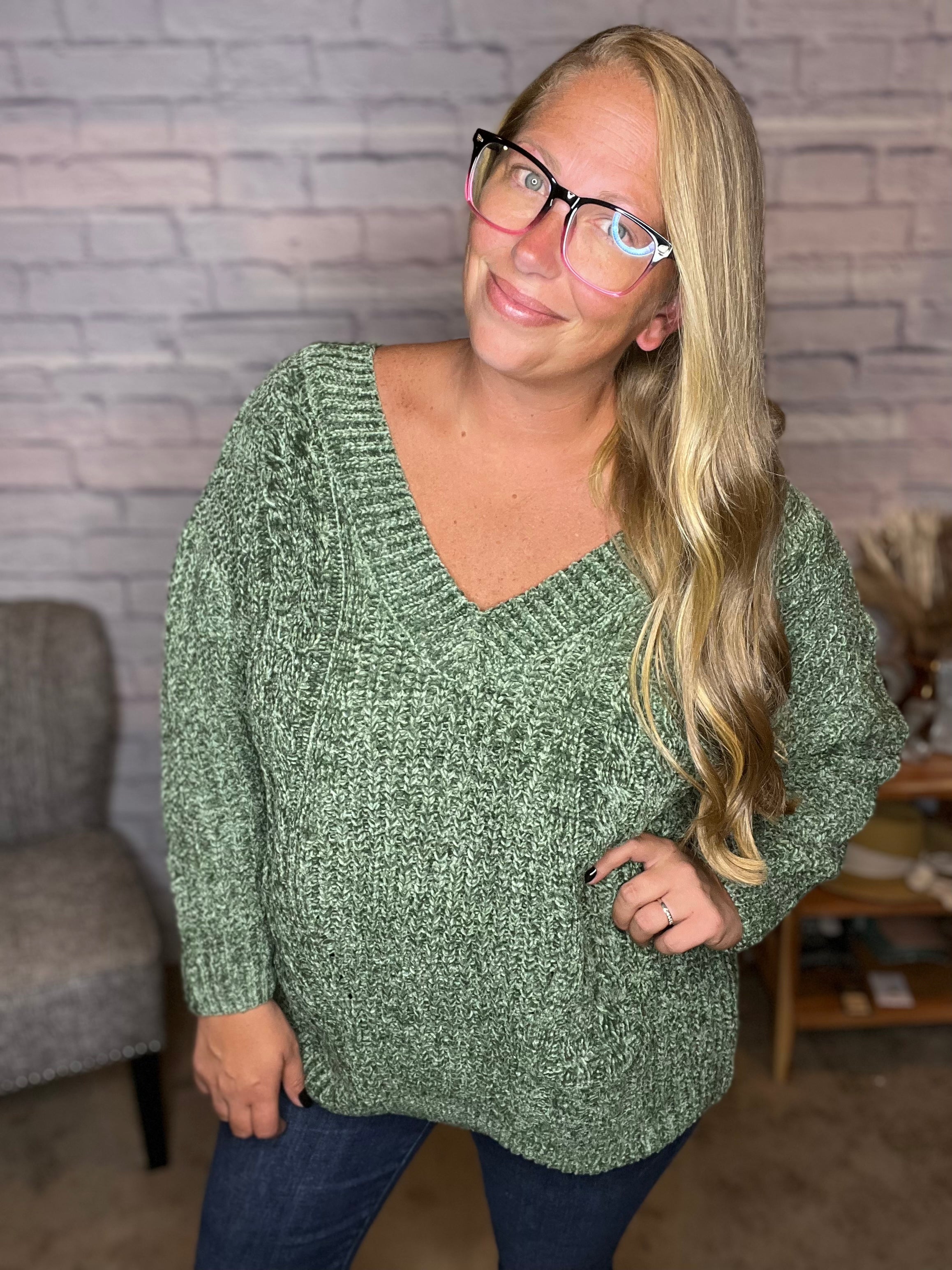 Chenille shop sweater oversized