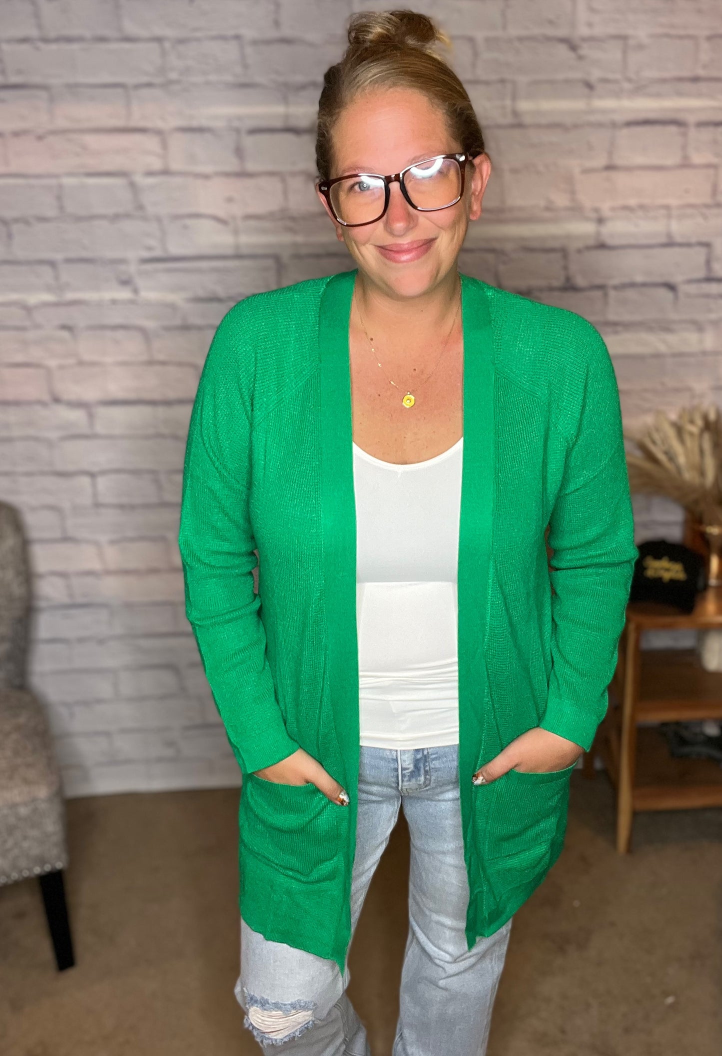 Kelly Green Viscose Cardi