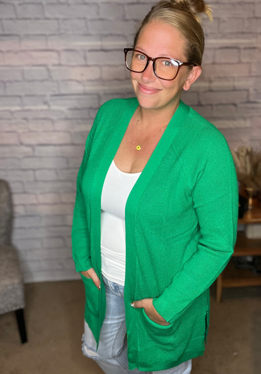 Kelly Green Viscose Cardi