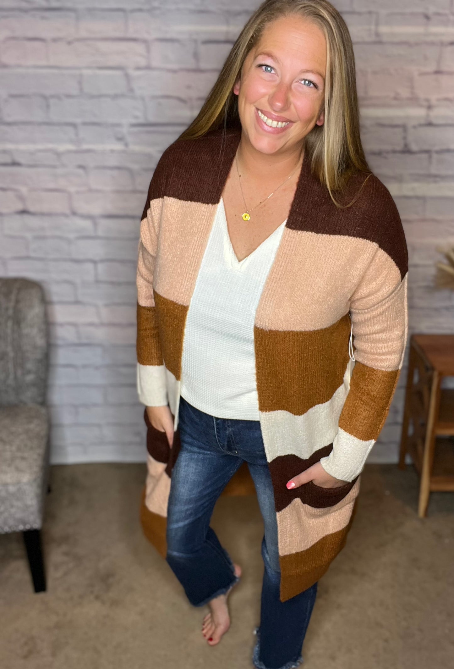 Open Front Colorblock Cardi - 4 Color Options!