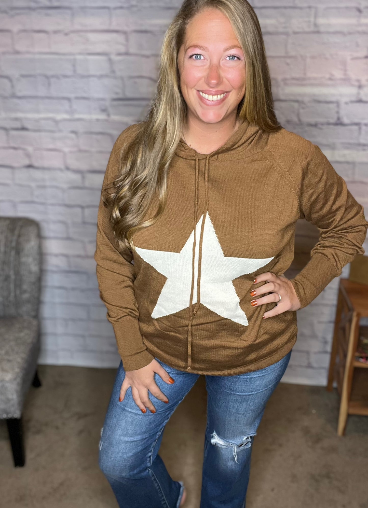 Oh My Stars! Star Printed Sweater Hoodie