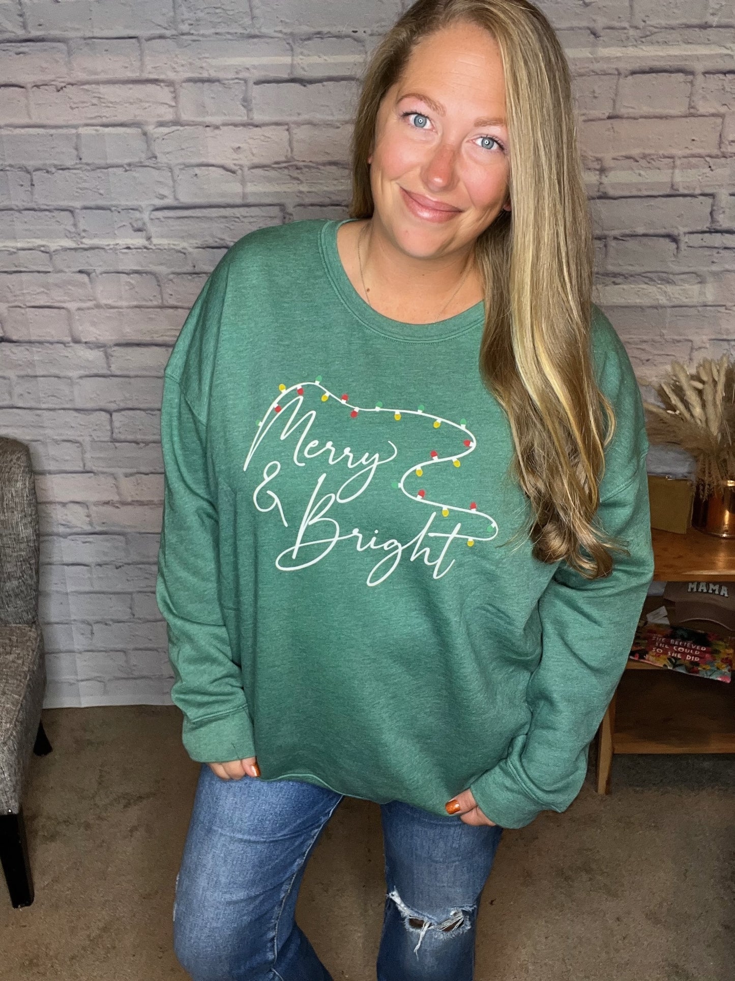 Merry & Bright Graphic Sweatshirt by Oat Collective