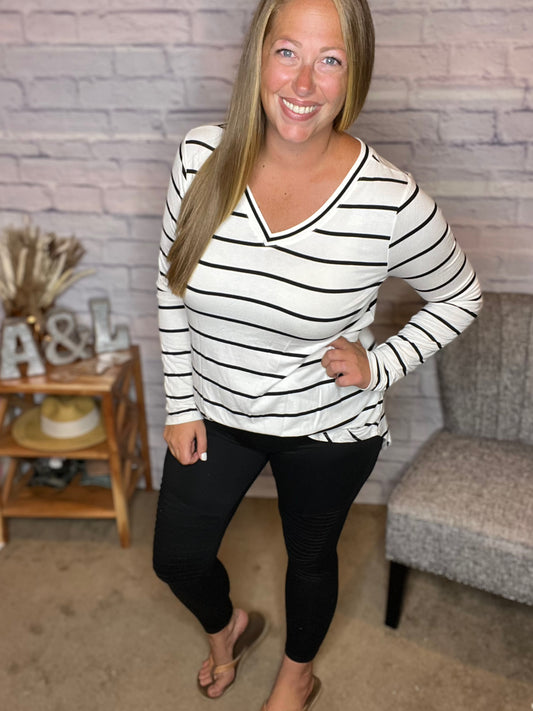 Doorbuster! Carly's Fav Striped Long Sleeve Top!