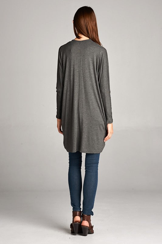 Dolman Sleeves Draped Cardigan - 2 Colors!