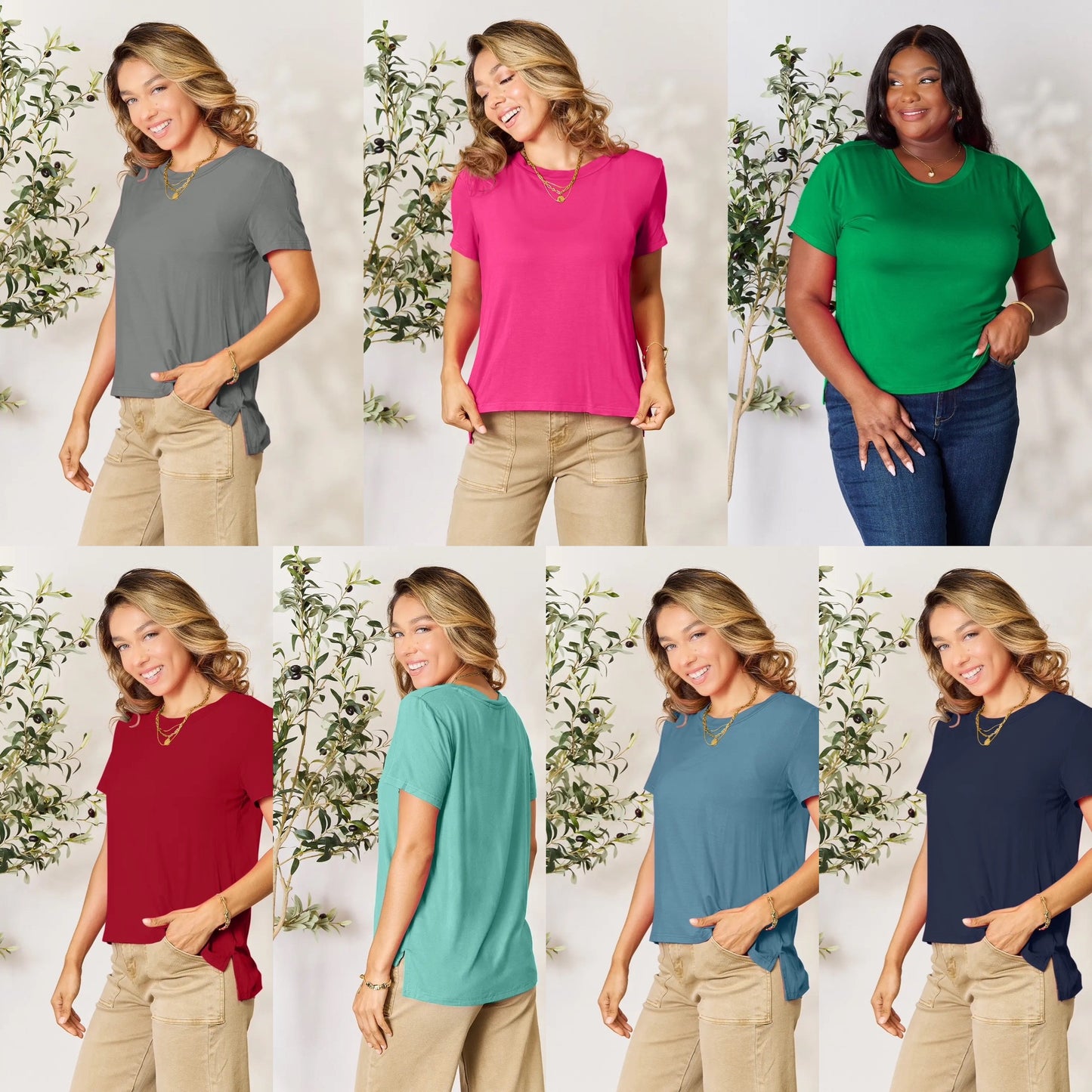 Basic Bae Full Size Run Round Neck Short Sleeve T-Shirt - Multiple Colors!