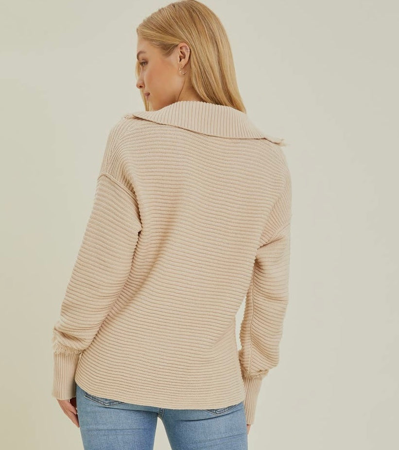 Soft, Thick Western Collared Sweater Top