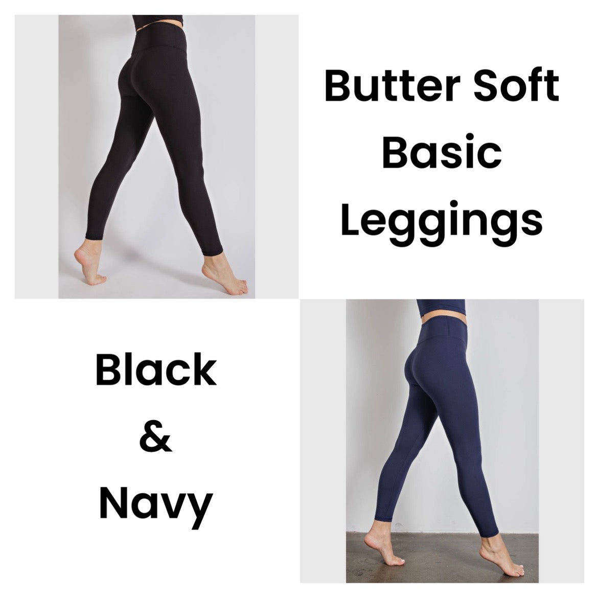 Butter Soft Basic Full Length Leggings - Black & Navy!