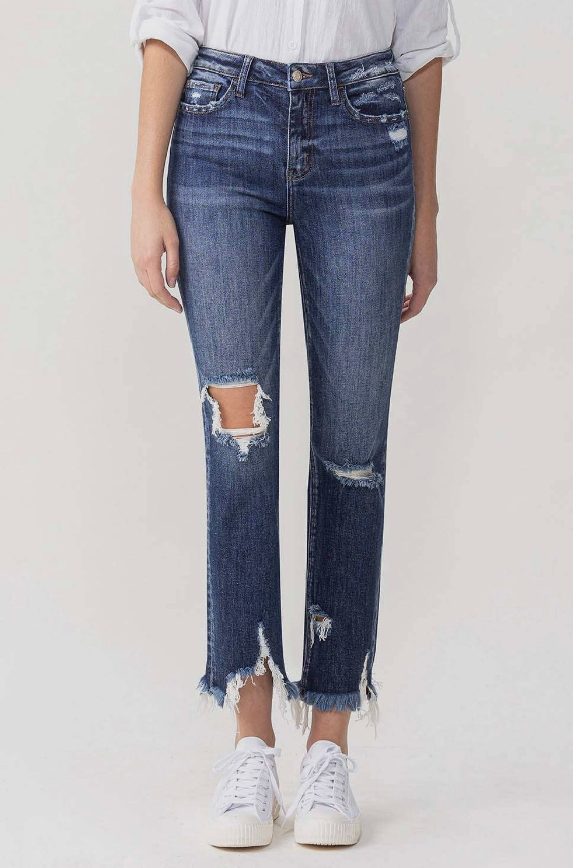 Lovervet Jackie High Rise Crop Straight Leg Jeans