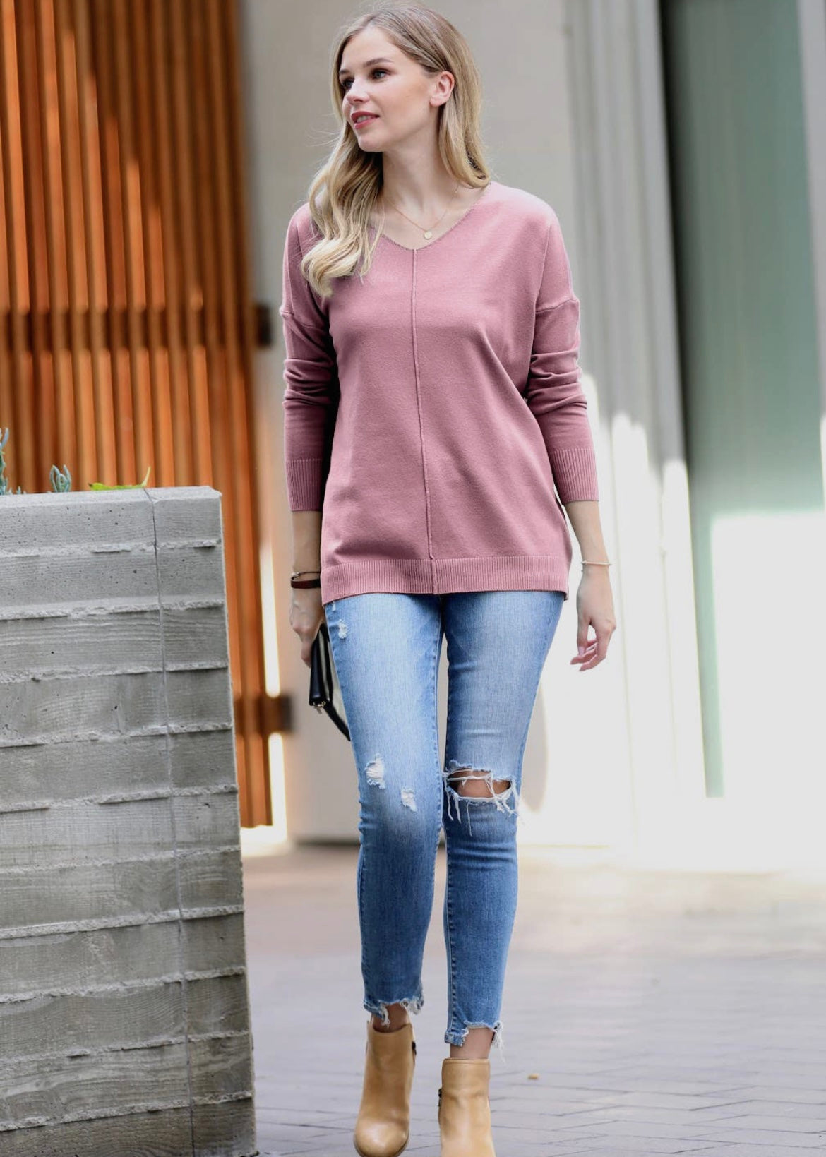 Just Add Denim Front Seam Sweater! 2 Color Options!
