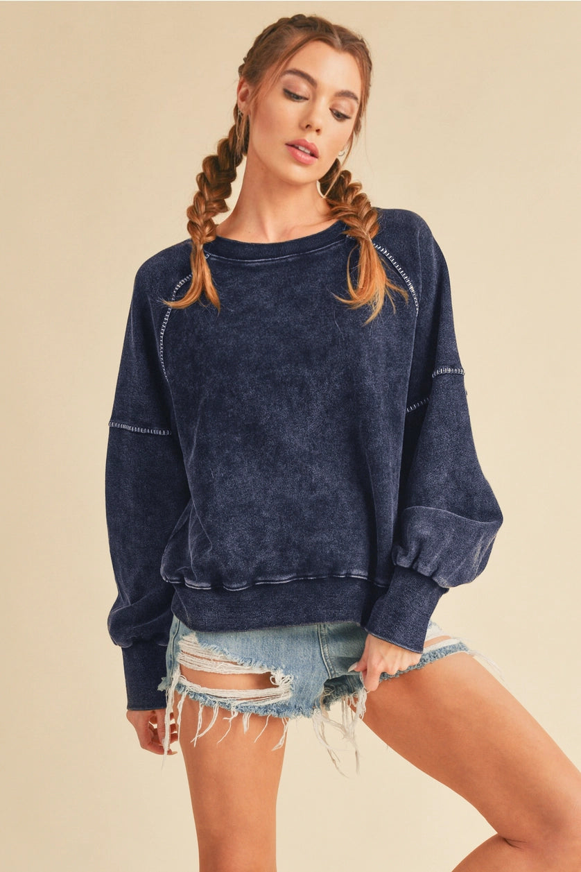 Acid Wash Sweatshirt - 3 Colors!