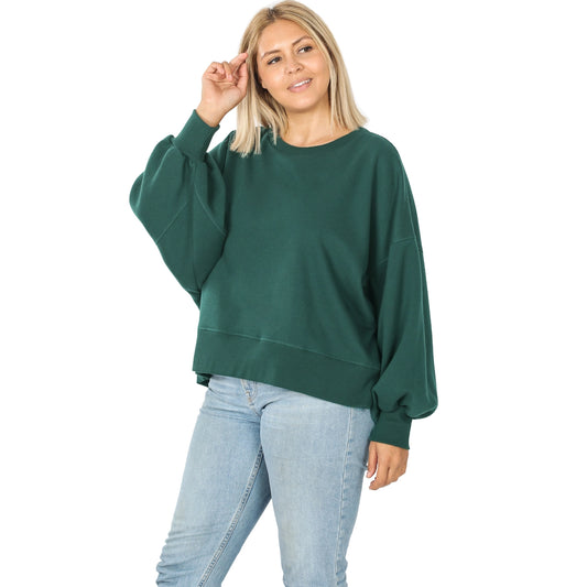 Balloon Sleeve Oversize Sweatshirt