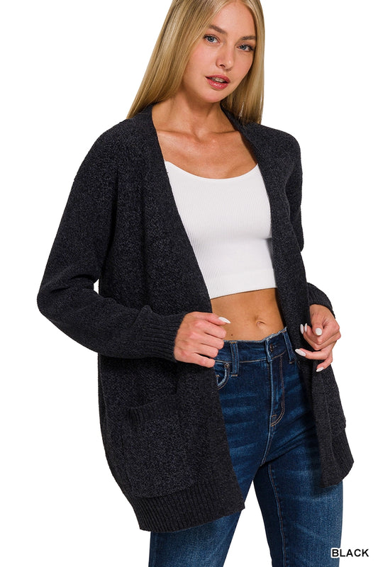 Cozy Open Front Chenille Sweater Cardigan