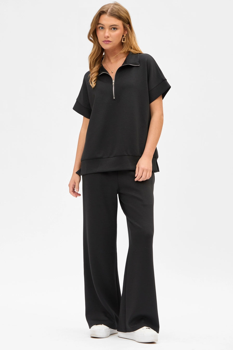 "On the Go" Short Sleeve Quarter Zip + Pants Set