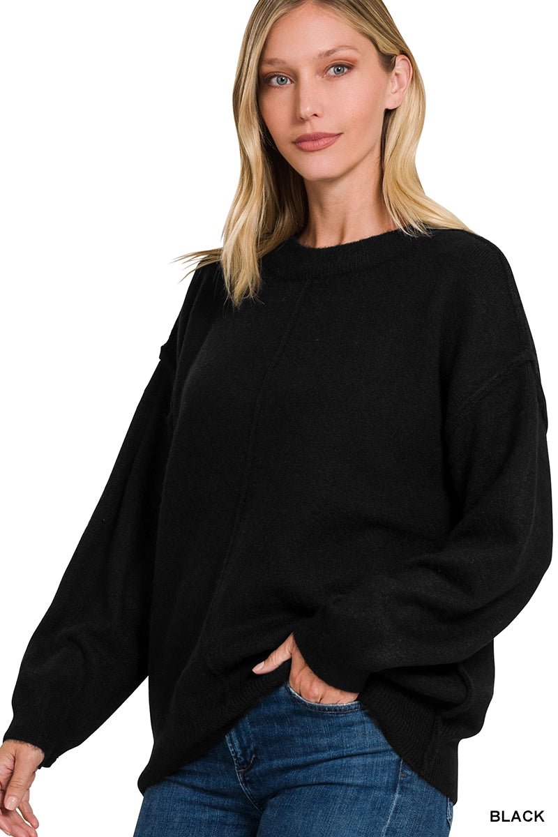 Carly's Fav! Garment Dyed Front Seam Sweater - 3 Colors!