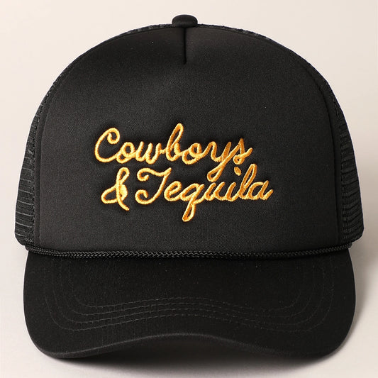 Cowboys & Tequila Mesh Back Trucker Hat