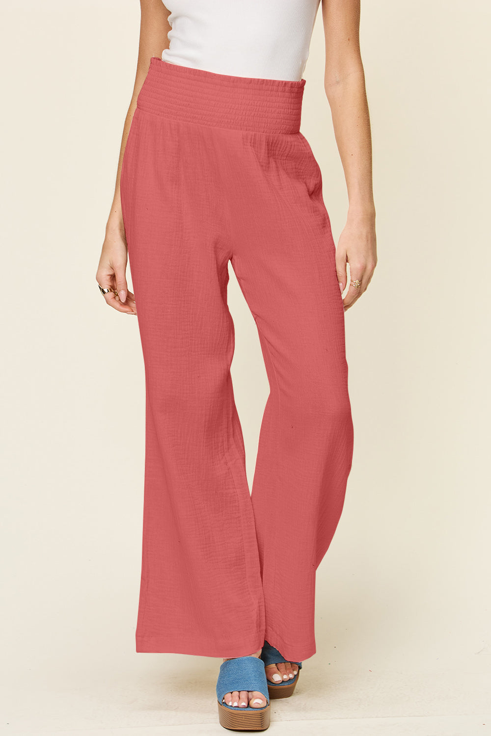 Summer Lovin' Smocked Waist Wide Leg Pants - 4 Colors!