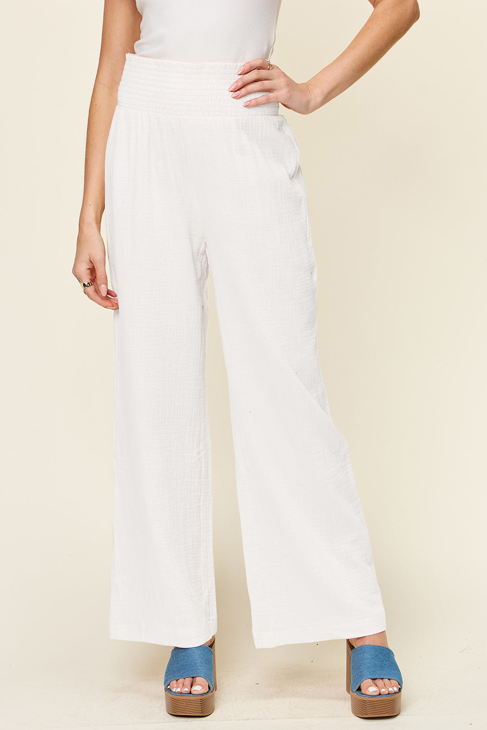 Summer Lovin' Smocked Waist Wide Leg Pants - 4 Colors!