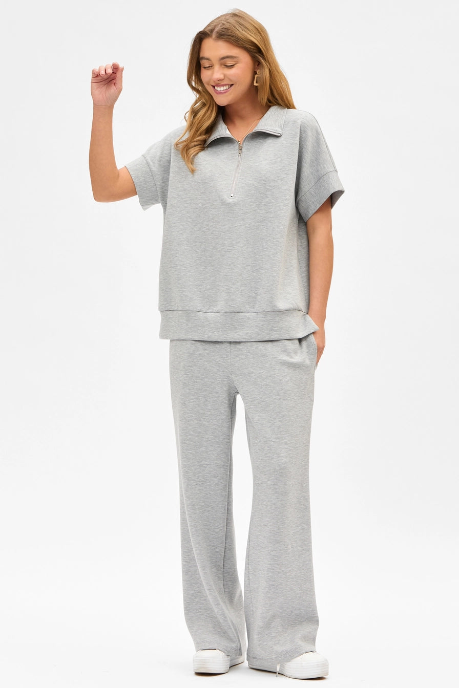 "On the Go" Short Sleeve Quarter Zip + Pants Set