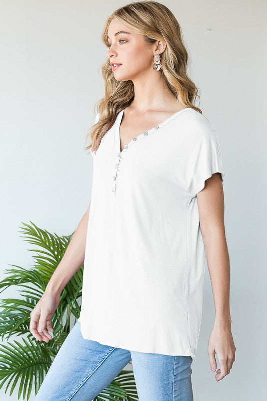 Ivory Solid Top with Front Button